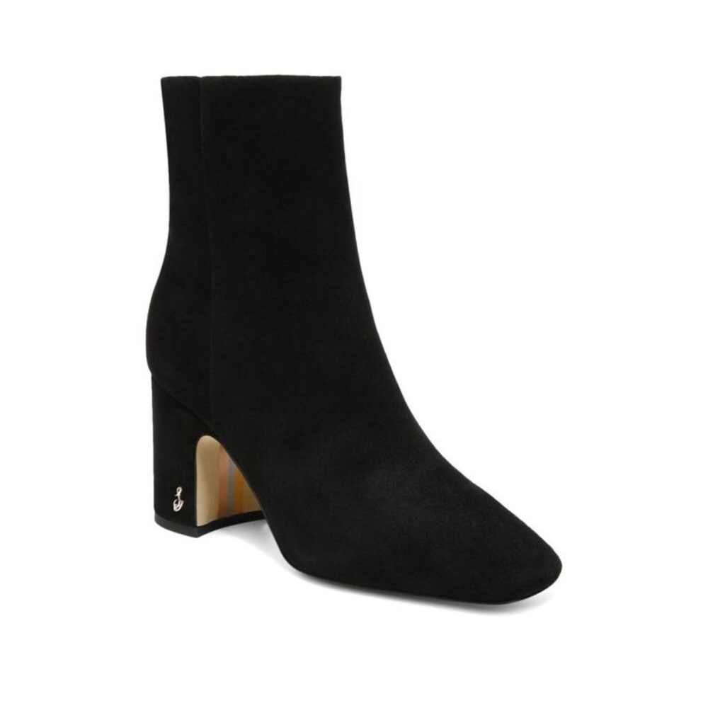 Sam Edelman Fawn Black Suede Ankle Booties